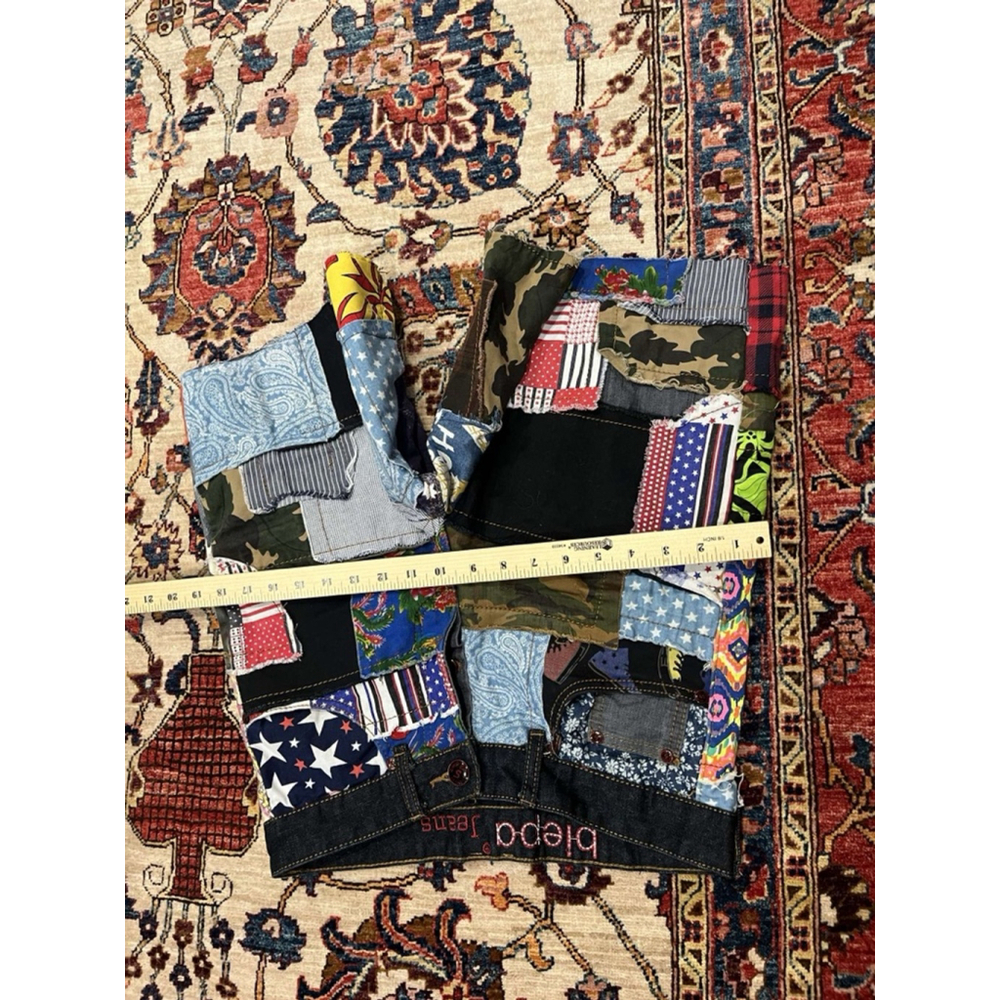 Biepa Patchwork Multicolor Patterns Fabric Button… - image 4